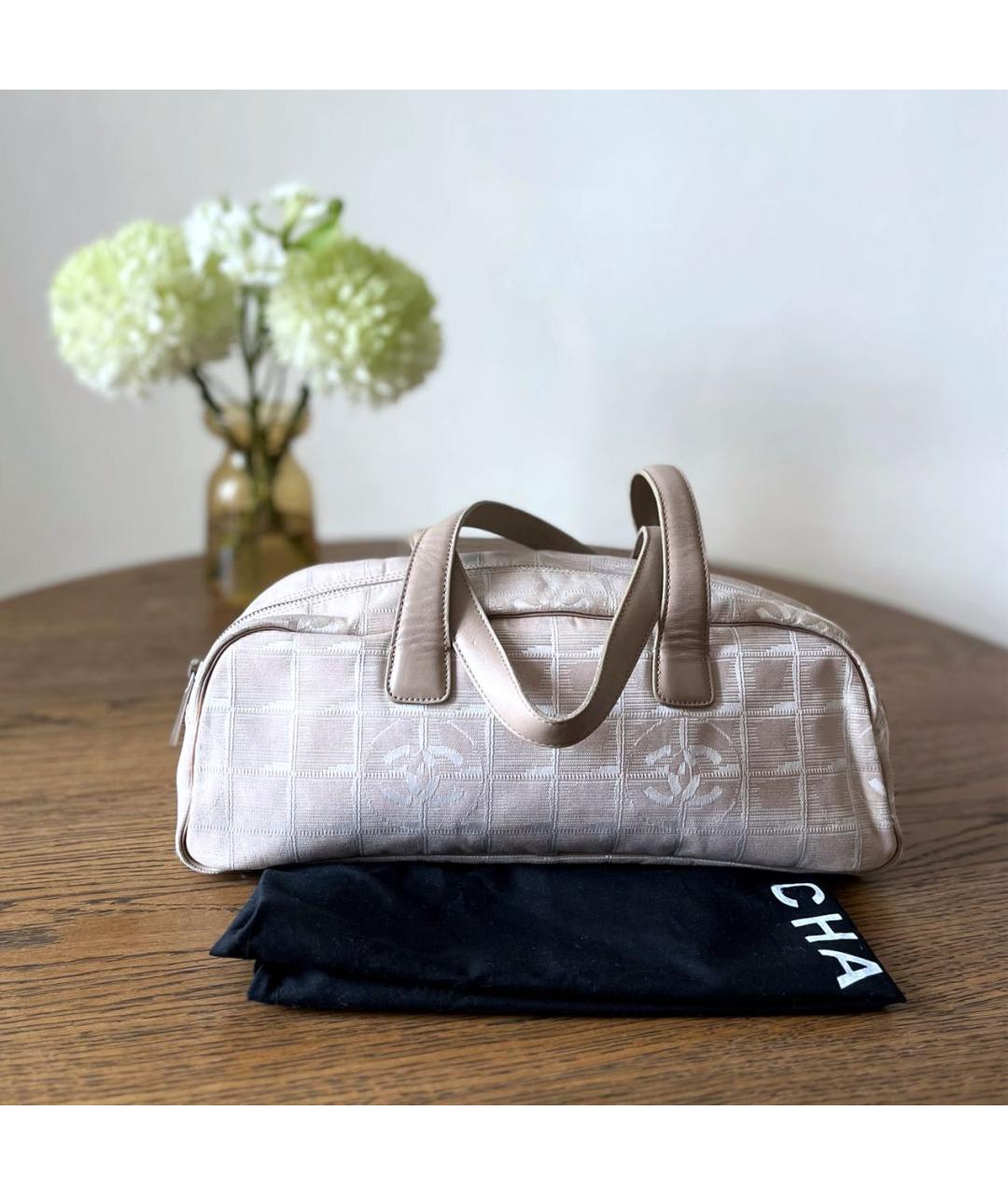 CHANEL Бежевая синтетическая сумка с короткими ручками, фото 6