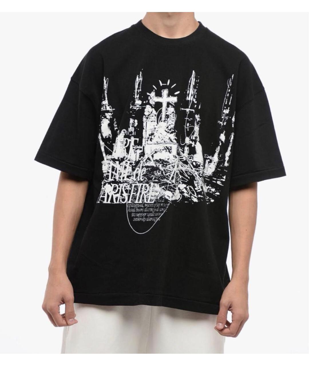 1989 STUDIO Черная хлопковая футболка, фото 2