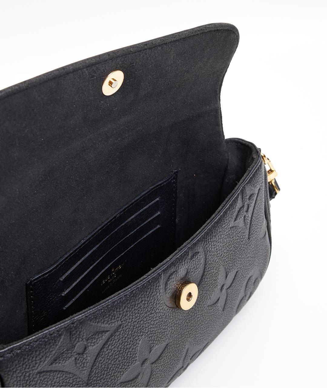 LOUIS VUITTON Черная кожаная сумка с короткими ручками, фото 5