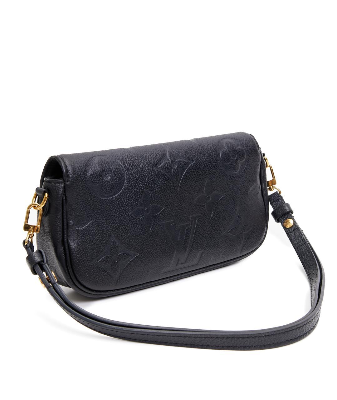 LOUIS VUITTON Черная кожаная сумка с короткими ручками, фото 6