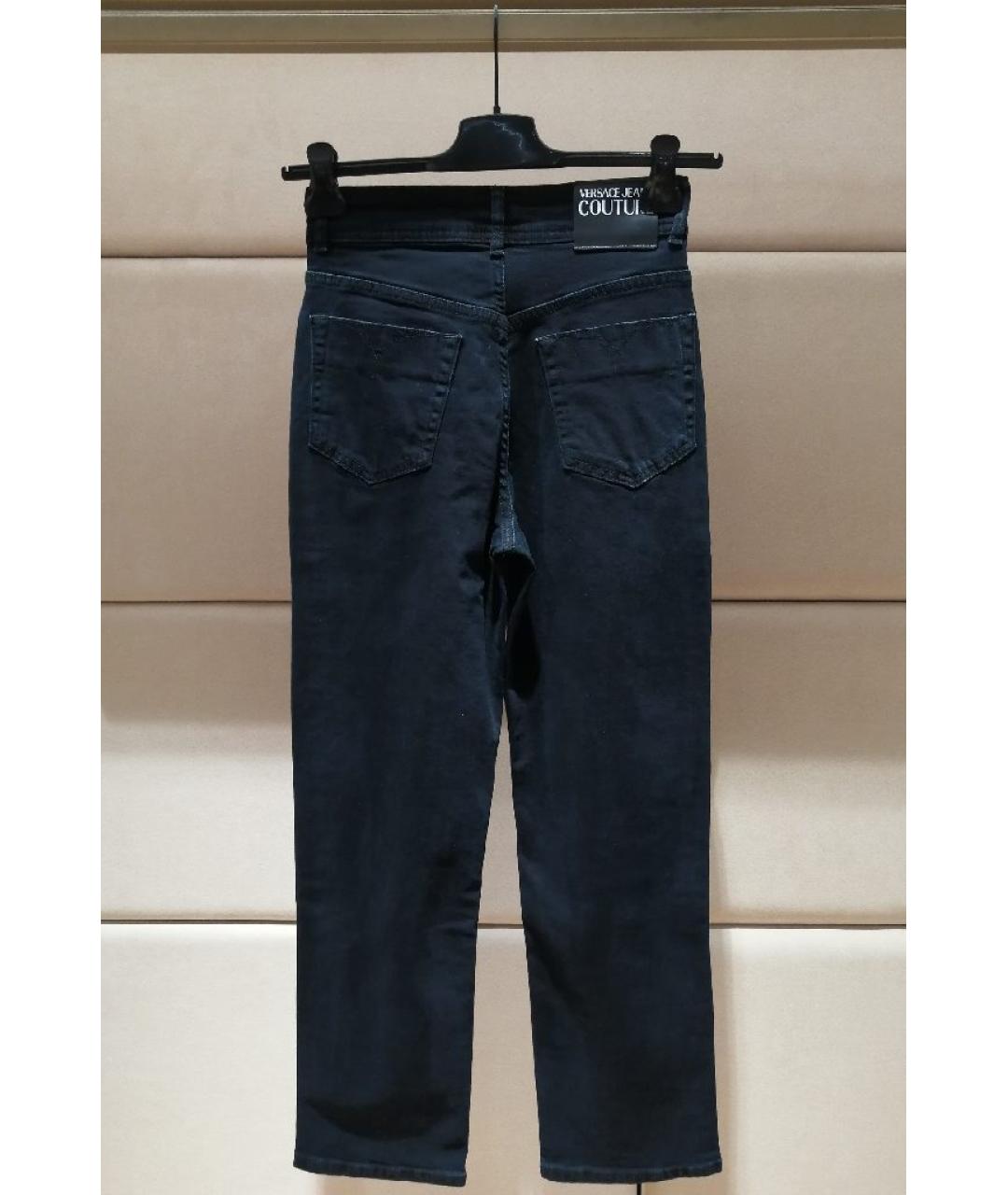 VERSACE JEANS COUTURE Черные хлопковые прямые джинсы, фото 2