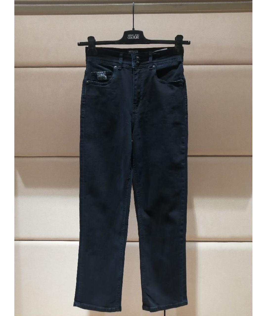 VERSACE JEANS COUTURE Черные хлопковые прямые джинсы, фото 3