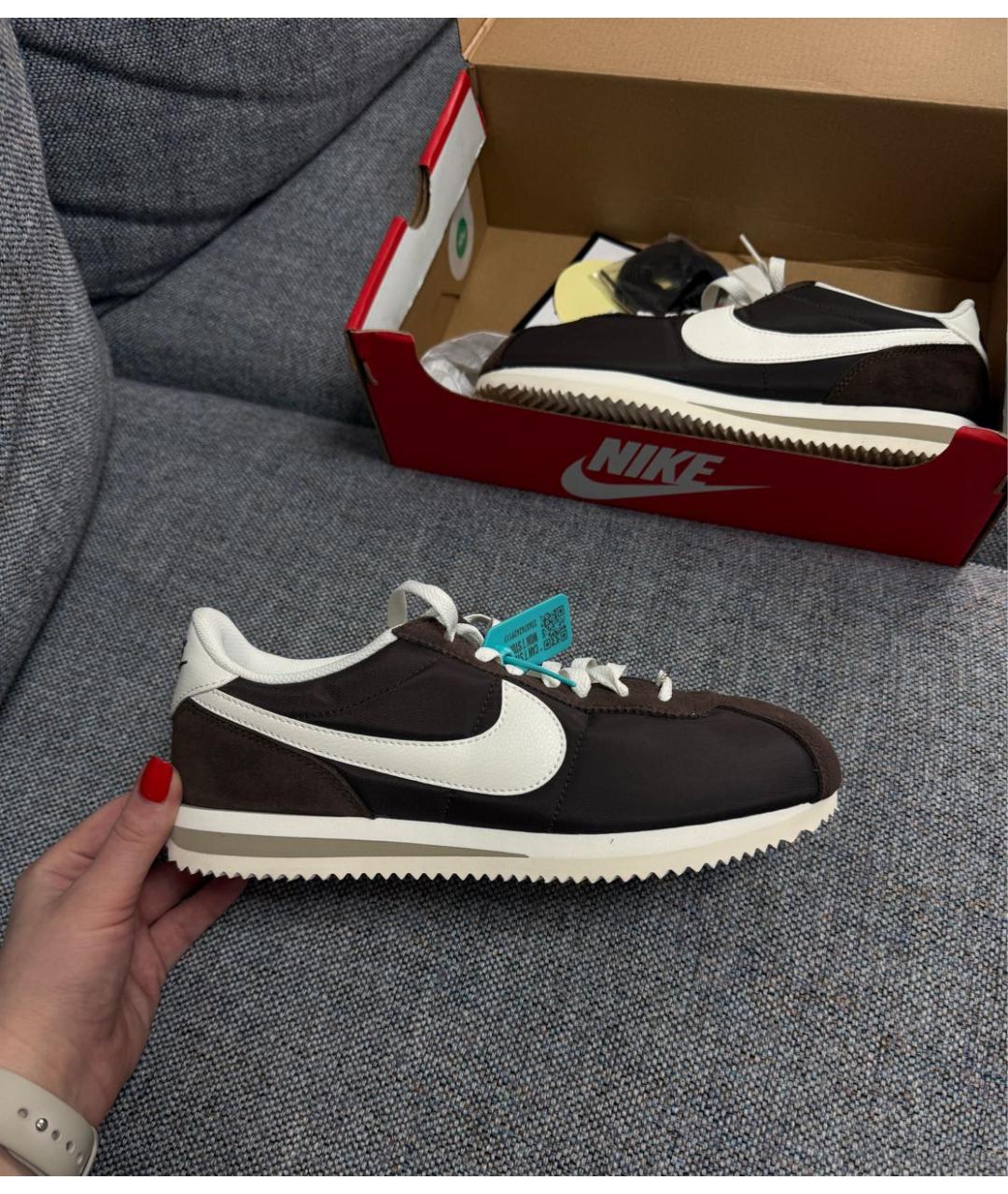 NIKE Коричневые замшевые кроссовки, фото 7