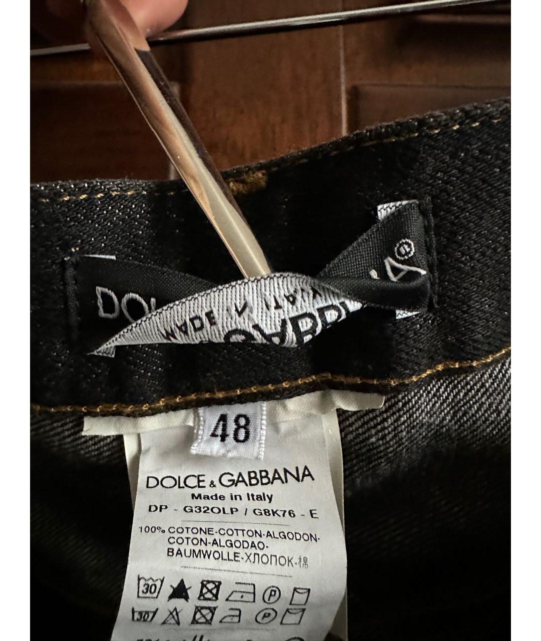 DOLCE&GABBANA Антрацитовые хлопковые джинсы скинни, фото 5