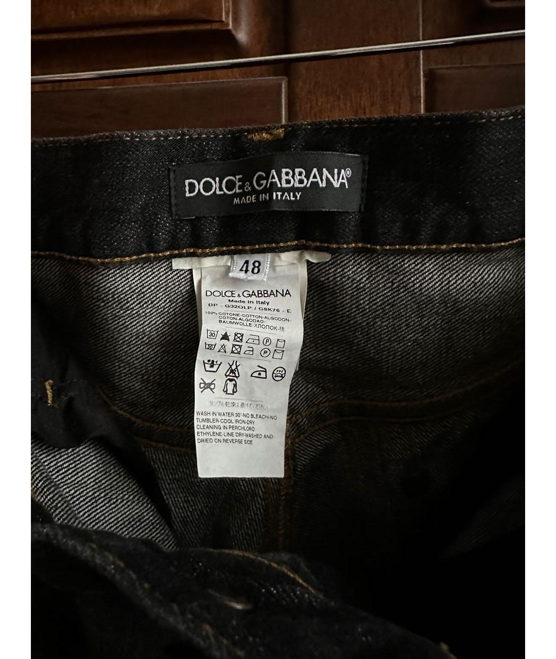 DOLCE&GABBANA Антрацитовые хлопковые джинсы скинни, фото 3