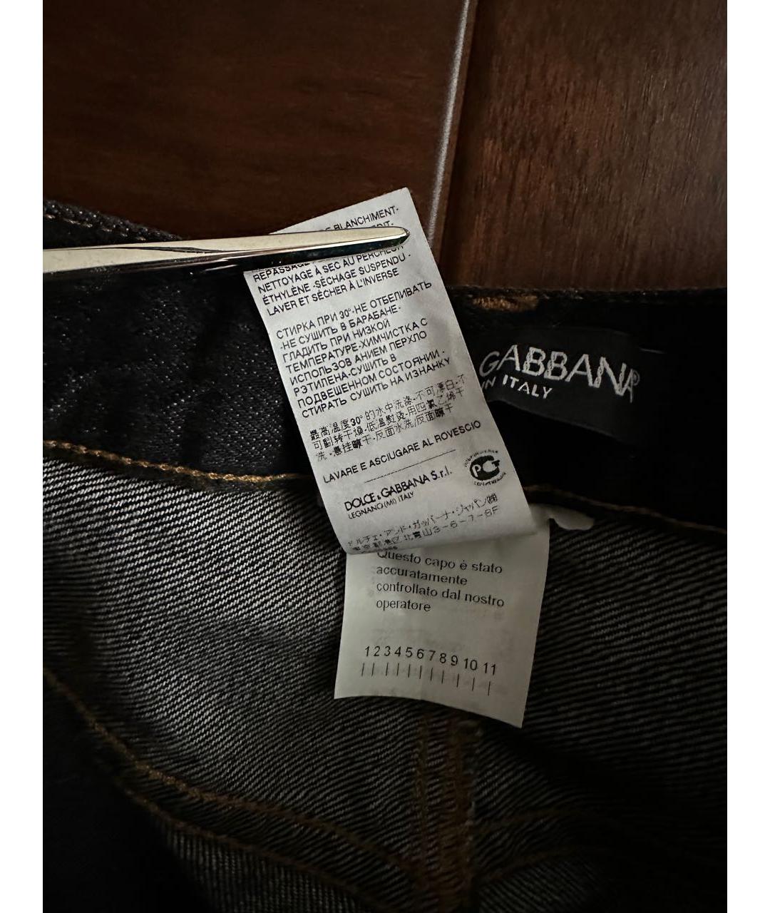 DOLCE&GABBANA Антрацитовые хлопковые джинсы скинни, фото 6