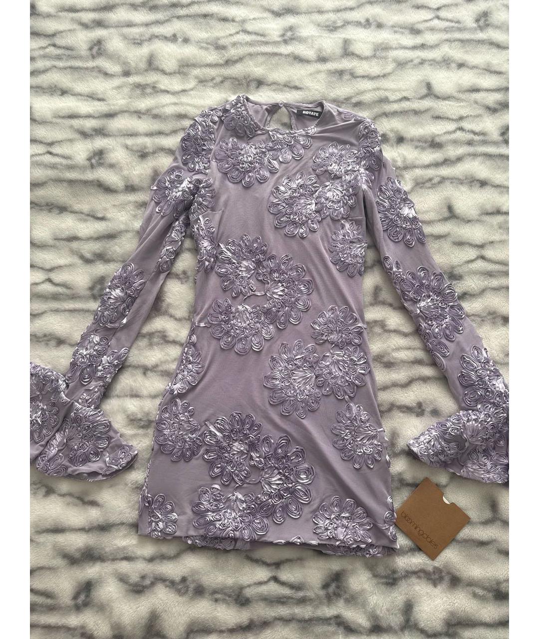 ROTATE Фиолетовое полиэстеровое коктейльное платье, фото 7