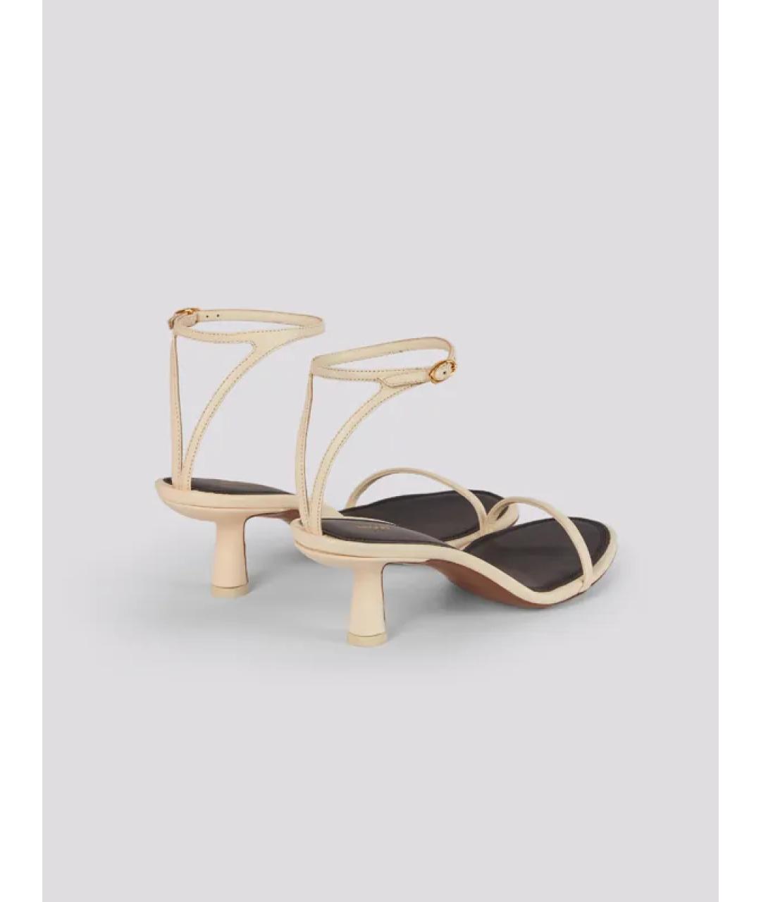 NEOUS Бежевые кожаные босоножки, фото 3