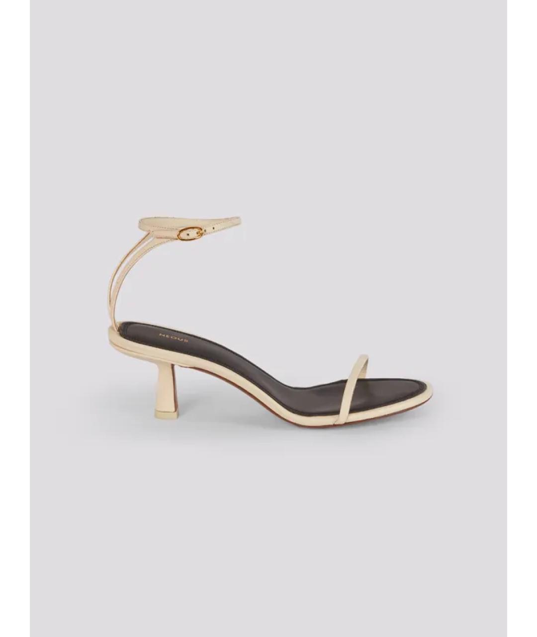 NEOUS Бежевые кожаные босоножки, фото 5