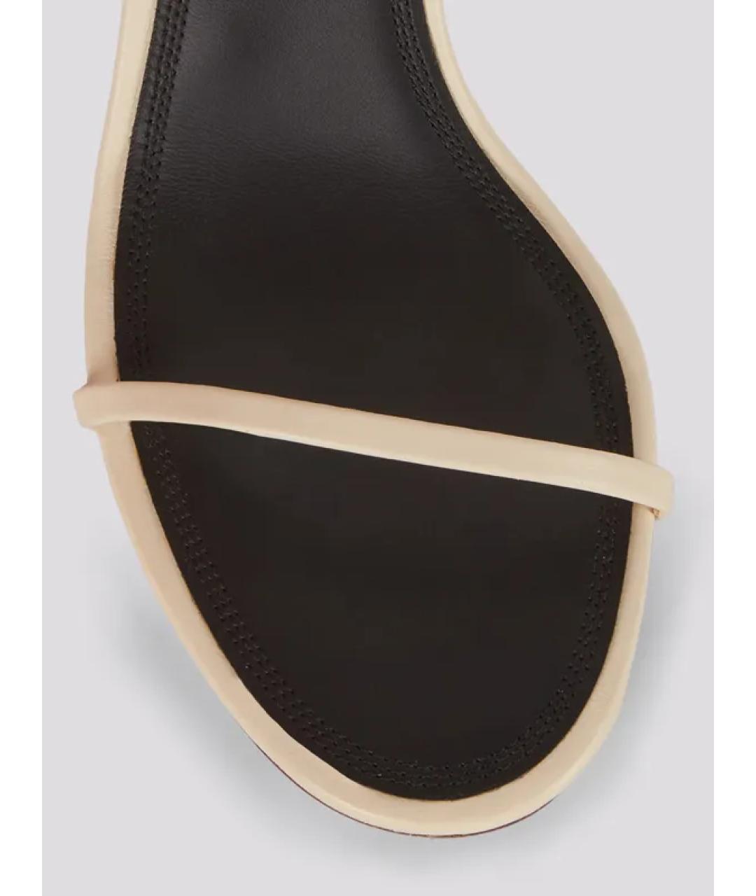 NEOUS Бежевые кожаные босоножки, фото 4
