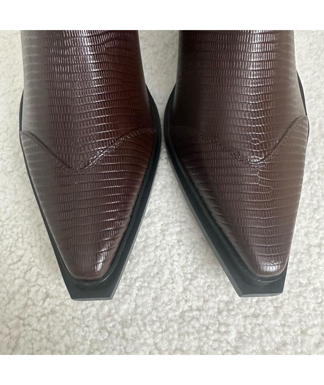 JIMMY CHOO Коричневые кожаные ботильоны, фото 5