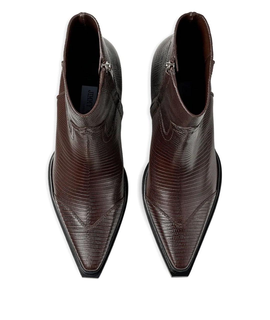 JIMMY CHOO Коричневые кожаные ботильоны, фото 2