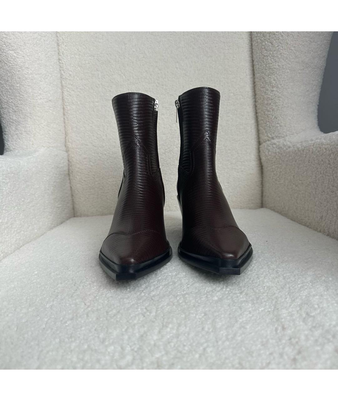 JIMMY CHOO Коричневые кожаные ботильоны, фото 2