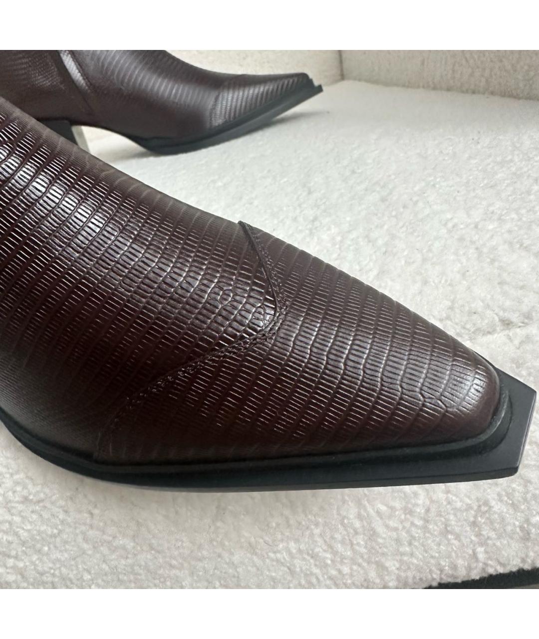 JIMMY CHOO Коричневые кожаные ботильоны, фото 8