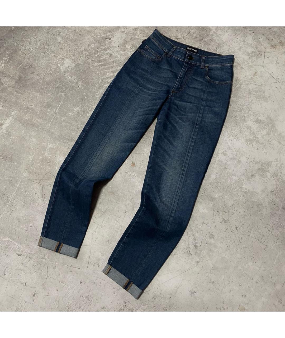 TOM FORD Синие хлопко-эластановые джинсы слим, фото 9