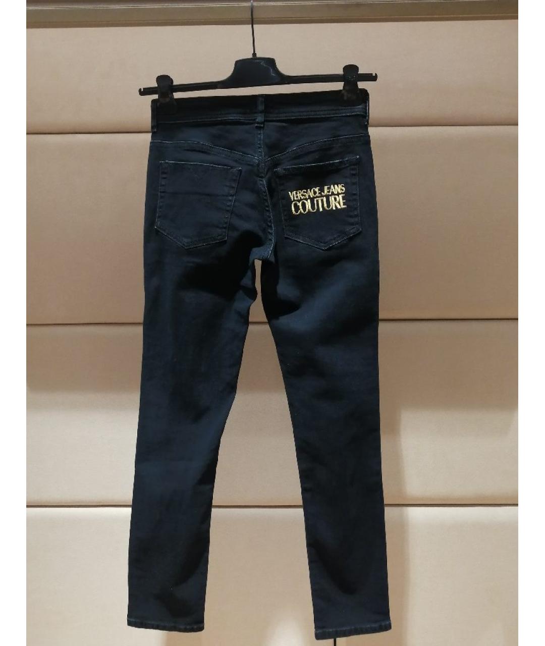 VERSACE JEANS COUTURE Черные хлопковые джинсы слим, фото 2