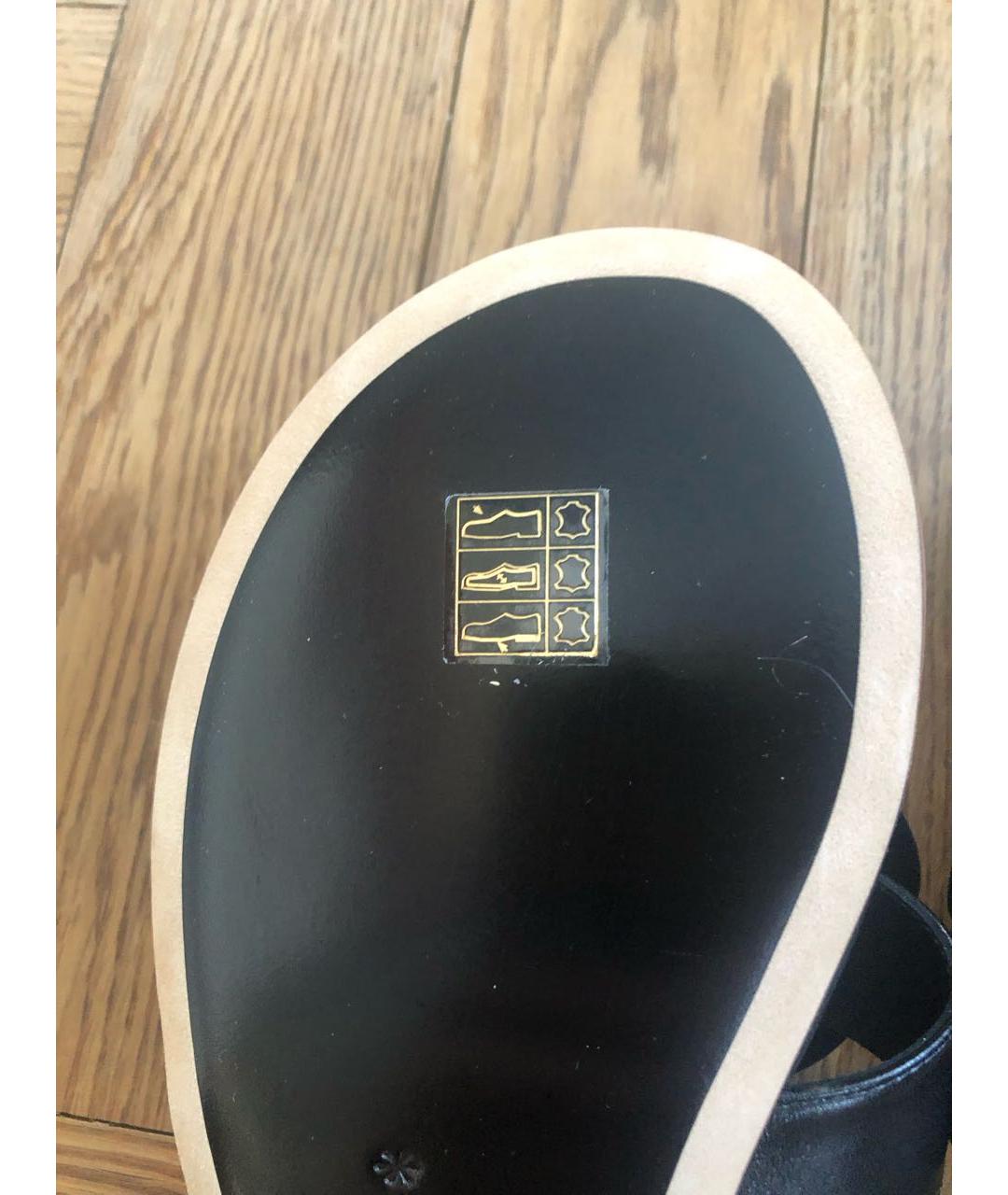 CHANEL Черные кожаные шлепанцы, фото 5