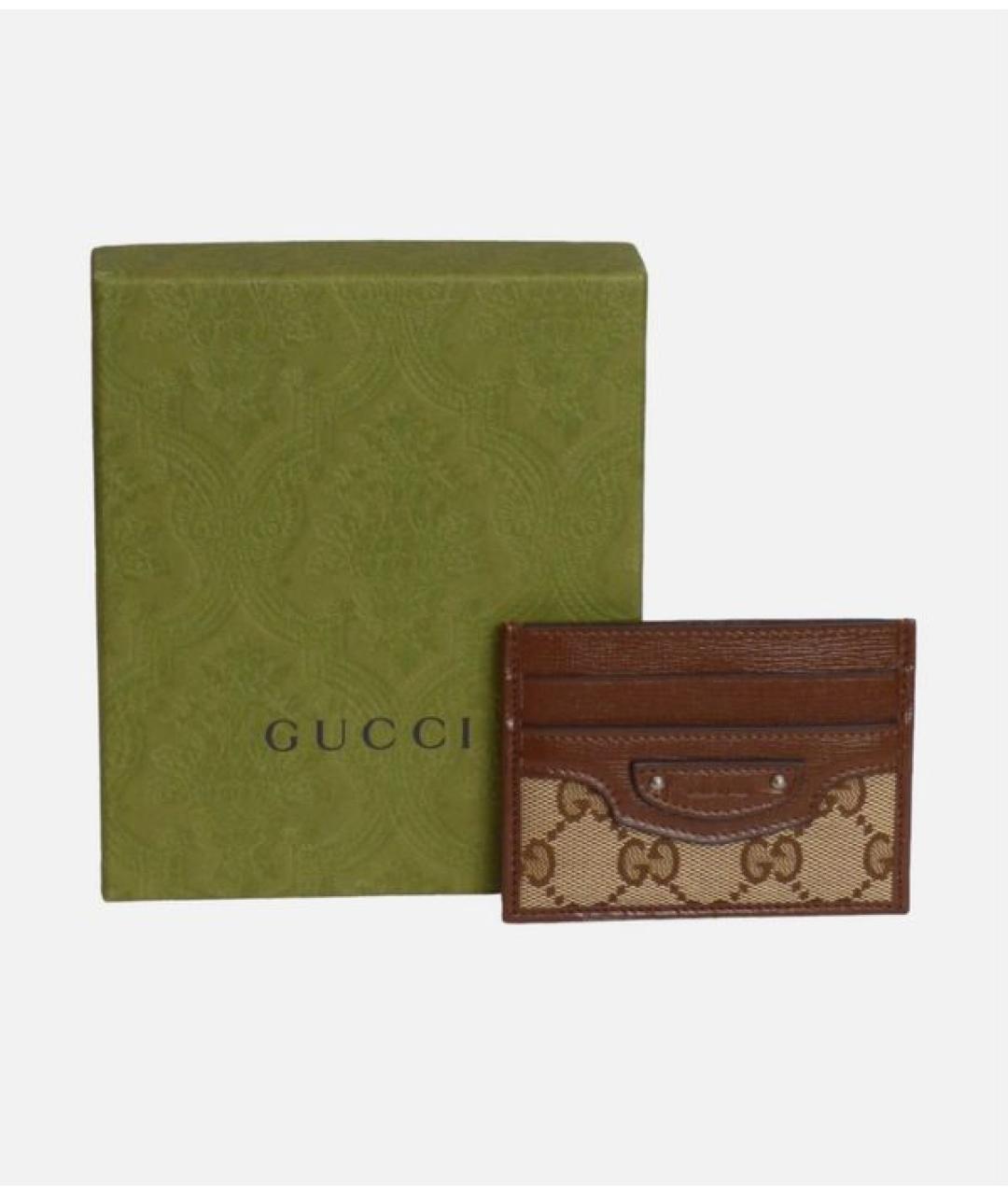 GUCCI Коричневый кожаный кардхолдер, фото 8