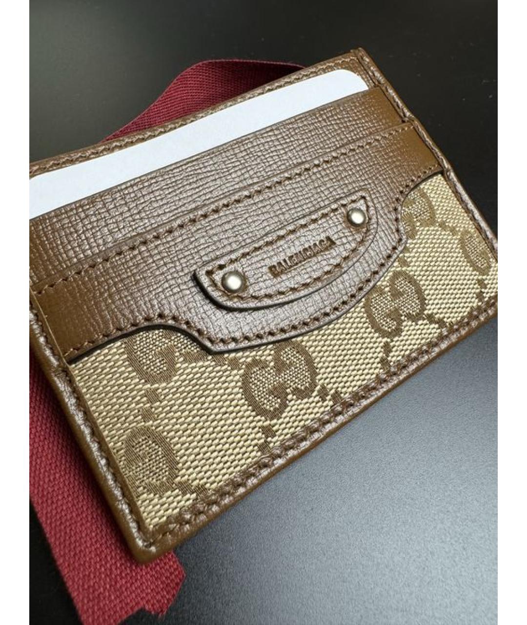 GUCCI Коричневый кожаный кардхолдер, фото 2