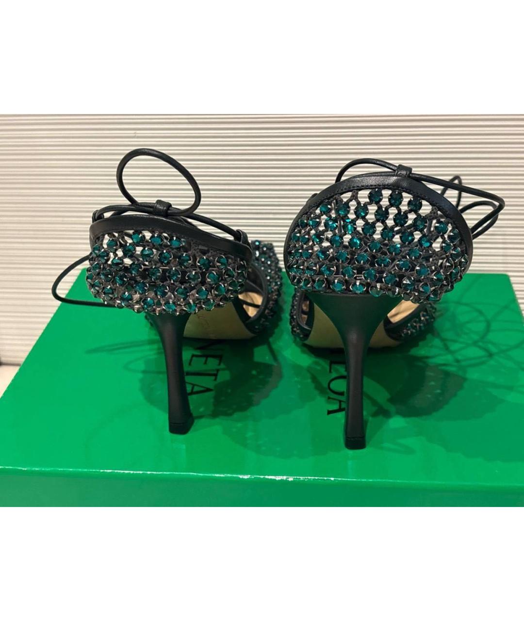 BOTTEGA VENETA Зеленые кожаные босоножки, фото 3