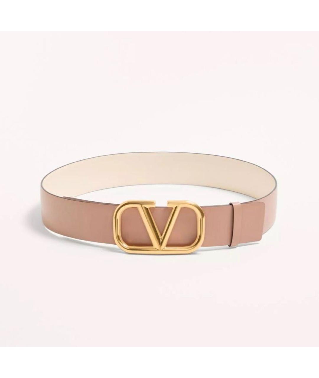 VALENTINO Бежевый кожаный ремень, фото 2