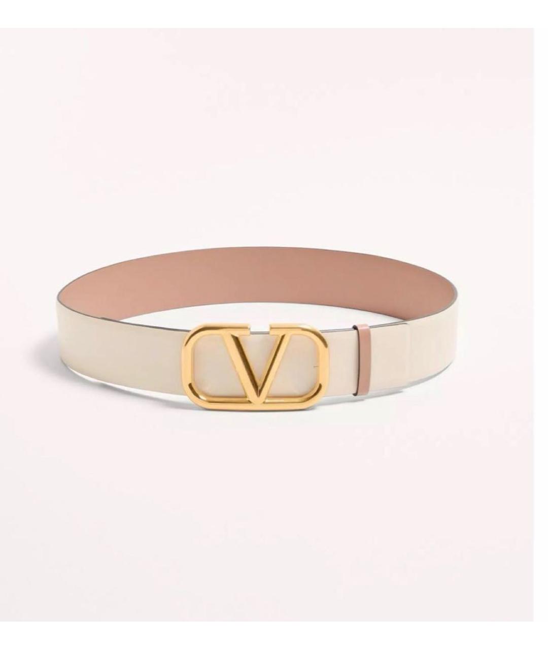 VALENTINO Бежевый кожаный ремень, фото 5