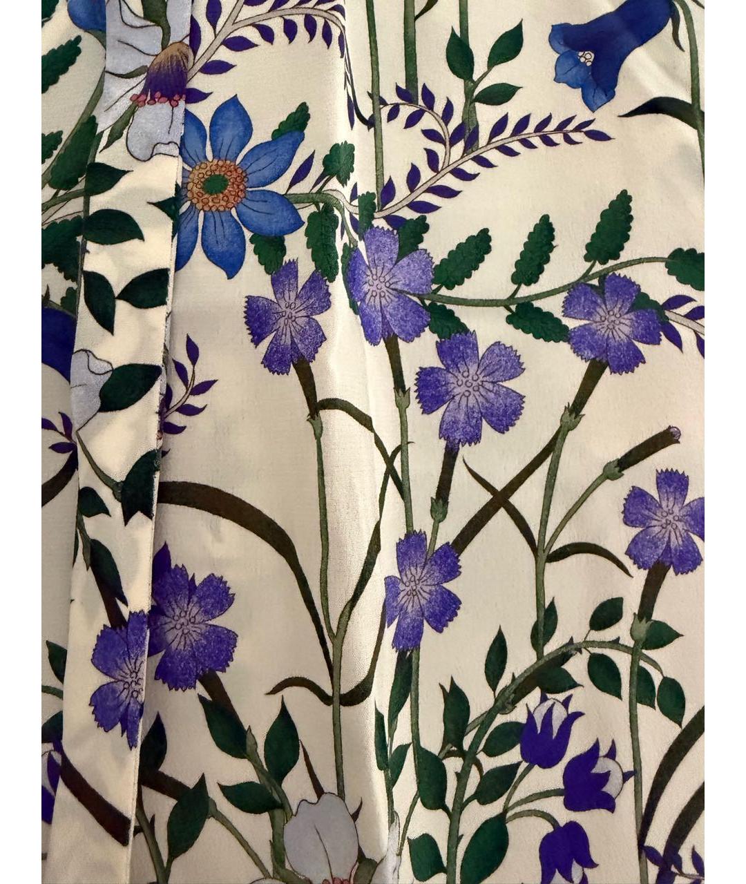 GUCCI Мульти шелковые прямые брюки, фото 8