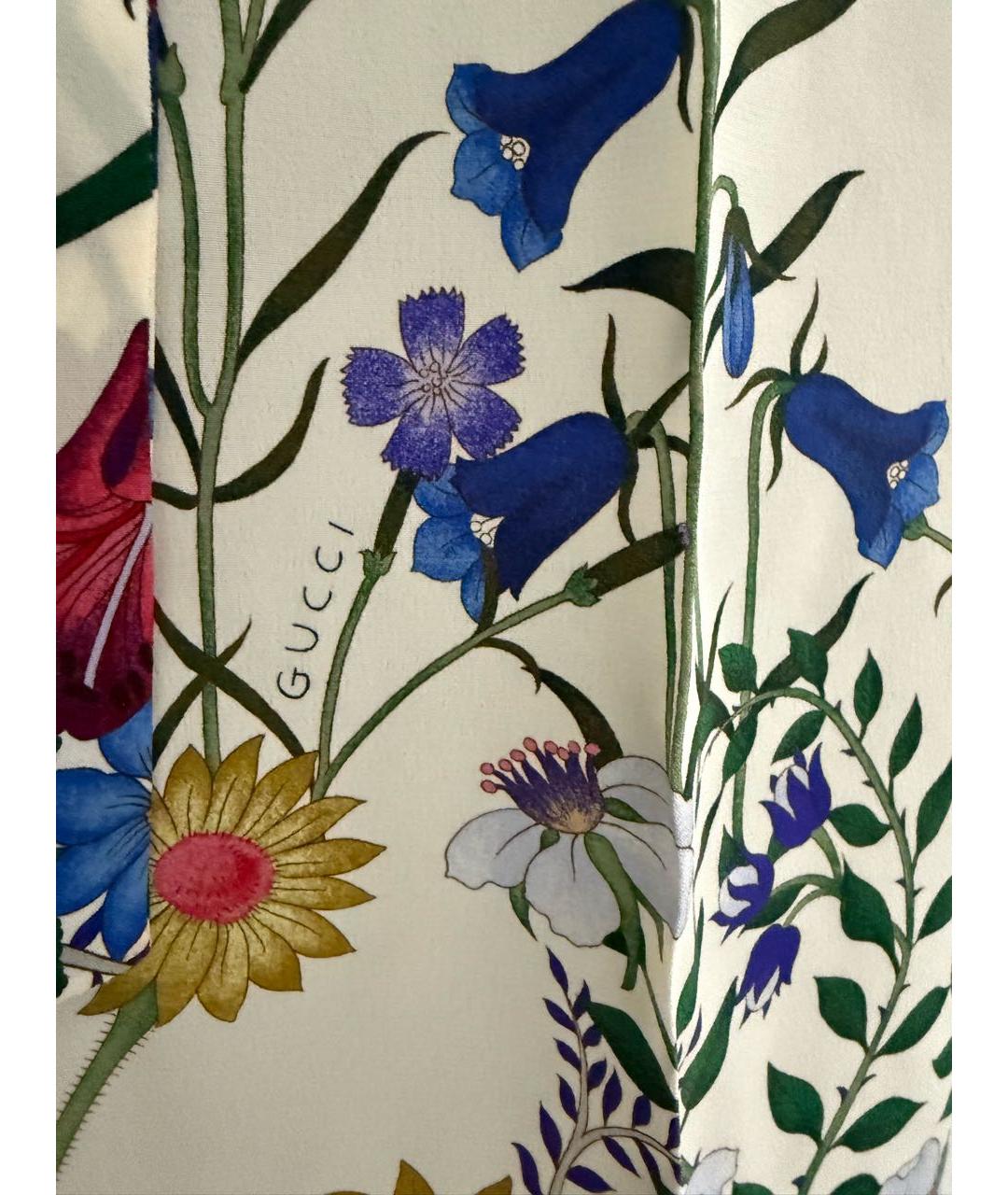 GUCCI Мульти шелковые прямые брюки, фото 6