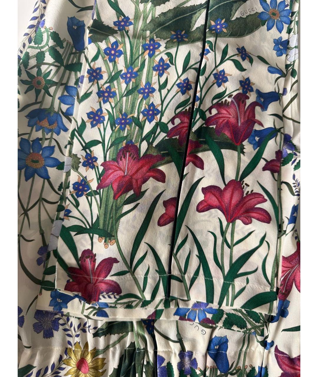 GUCCI Мульти шелковые прямые брюки, фото 4