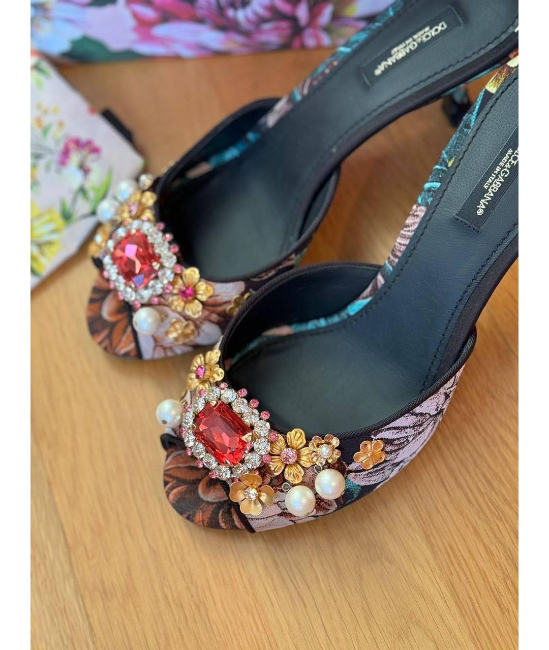 DOLCE&GABBANA Мульти текстильные мюли, фото 4