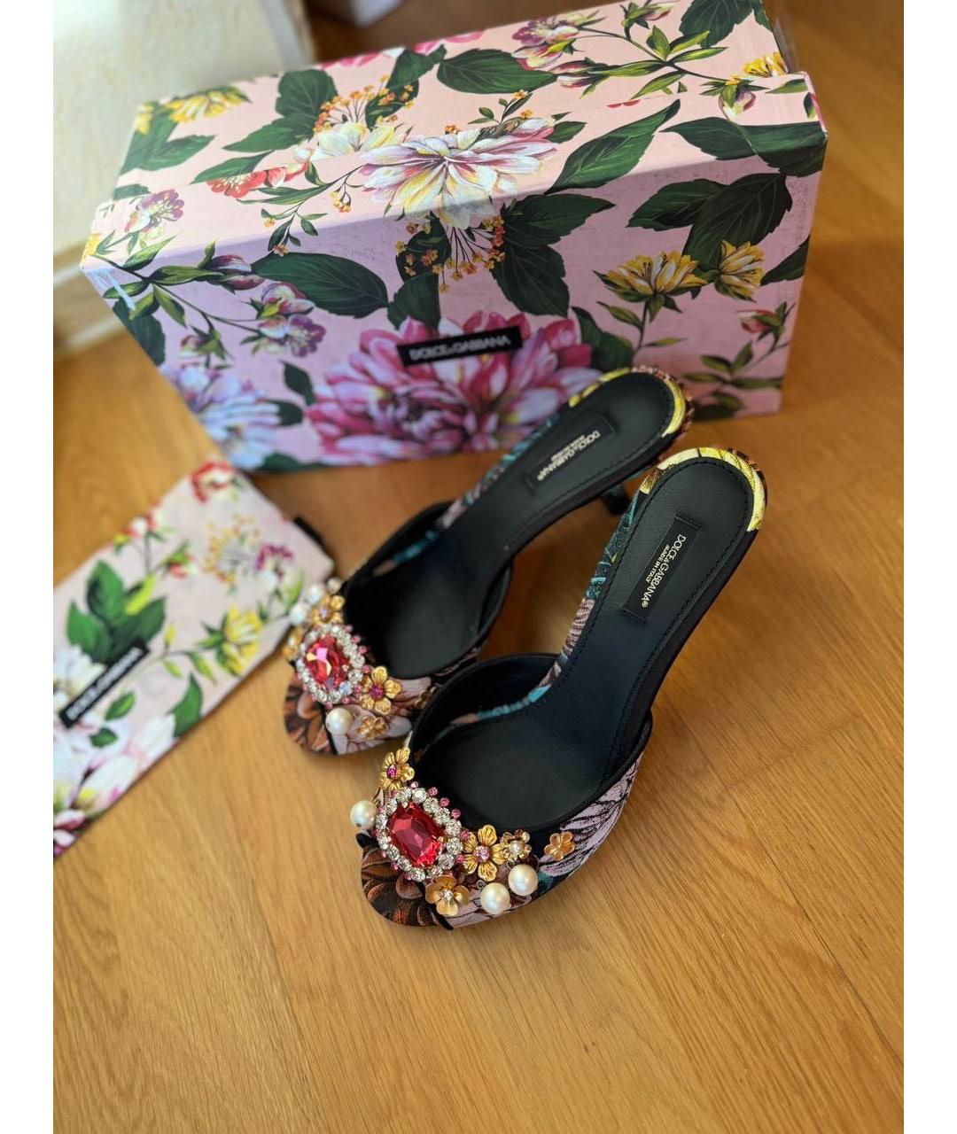 DOLCE&GABBANA Мульти текстильные мюли, фото 3