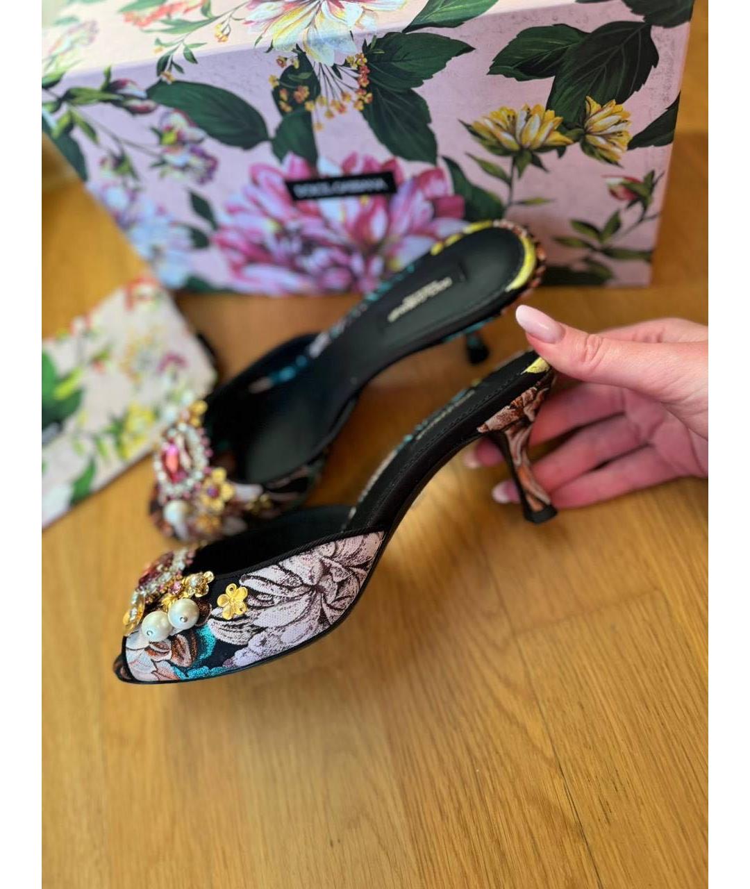 DOLCE&GABBANA Мульти текстильные мюли, фото 6