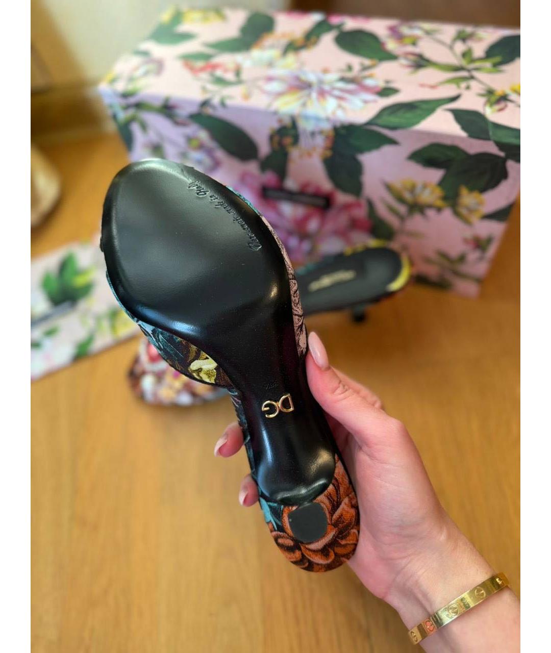 DOLCE&GABBANA Мульти текстильные мюли, фото 5