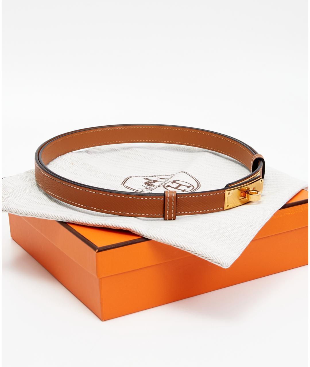 HERMES Коричневый кожаный ремень, фото 2
