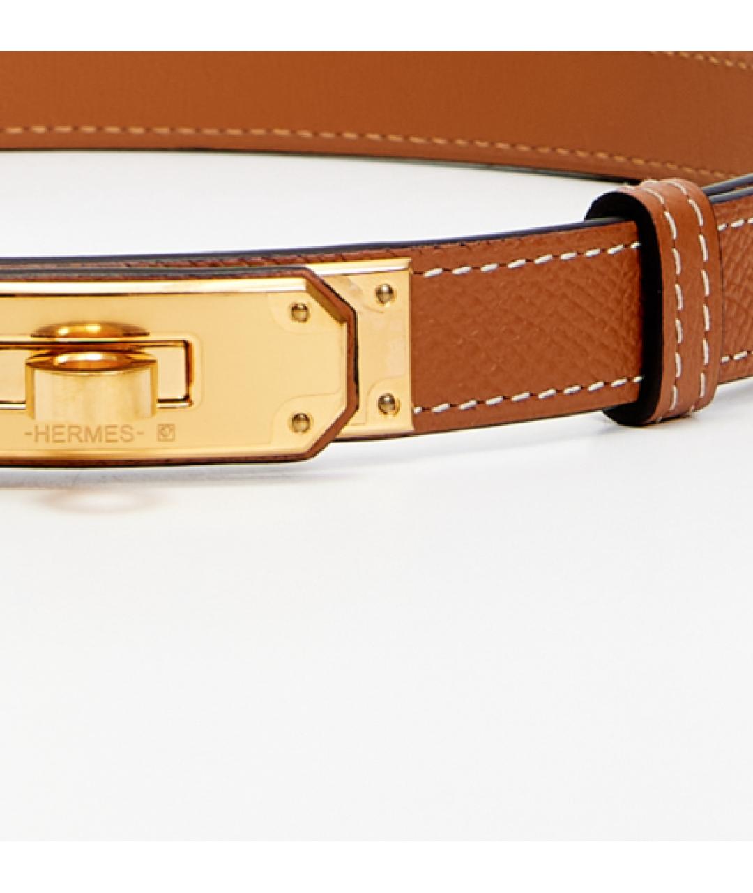 HERMES Коричневый кожаный ремень, фото 3
