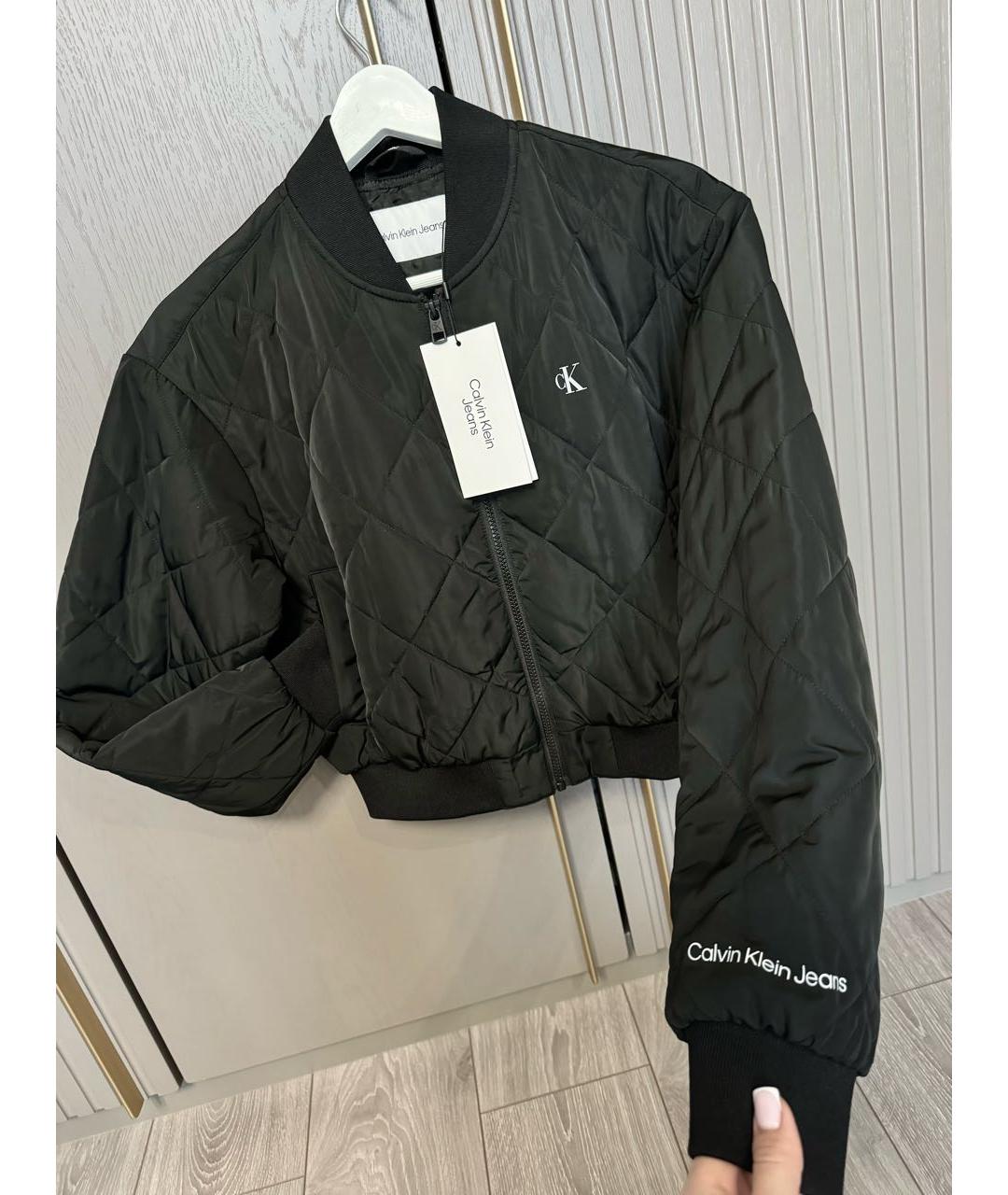 CALVIN KLEIN Черная полиэстеровая куртка, фото 6