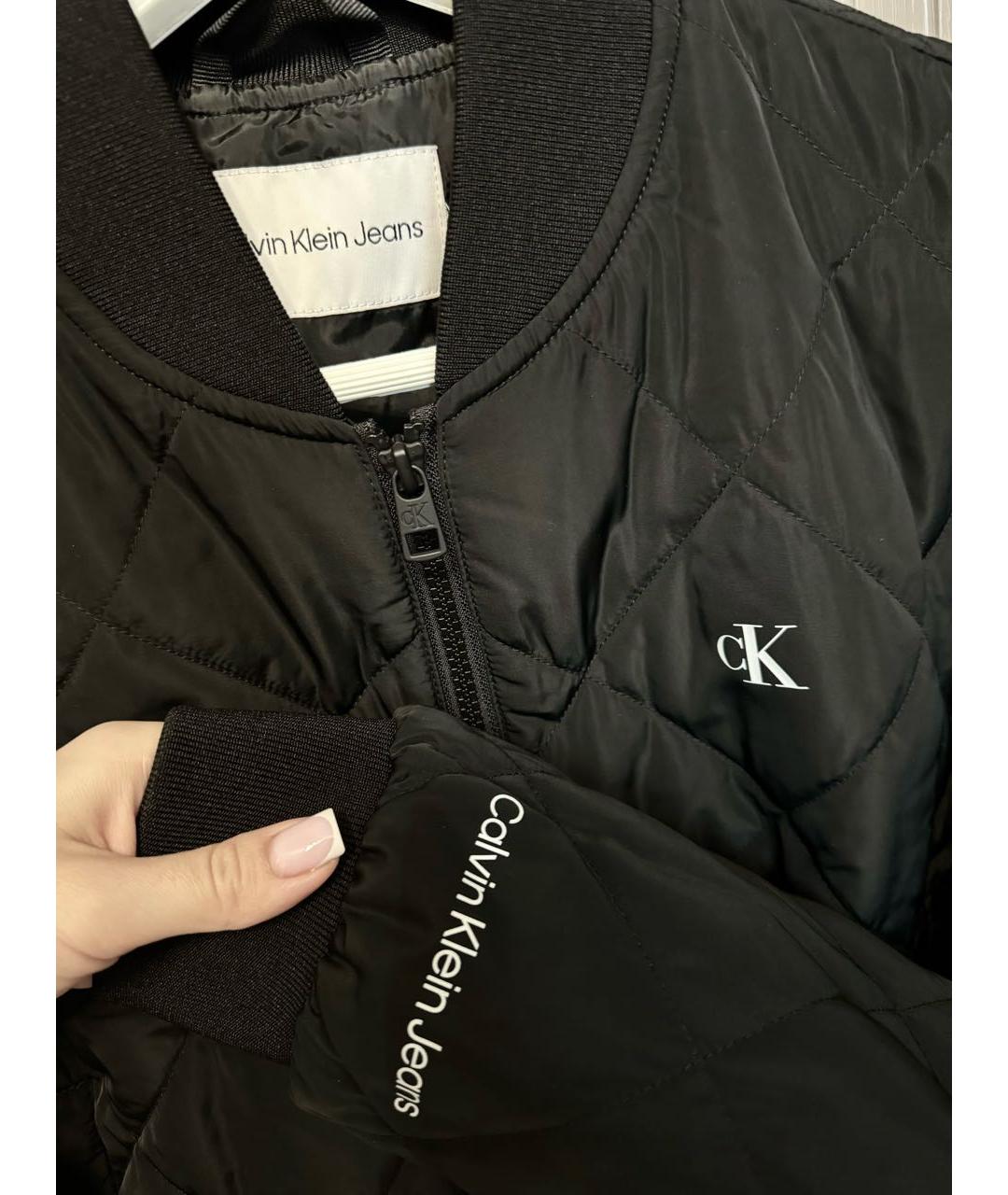 CALVIN KLEIN Черная полиэстеровая куртка, фото 4