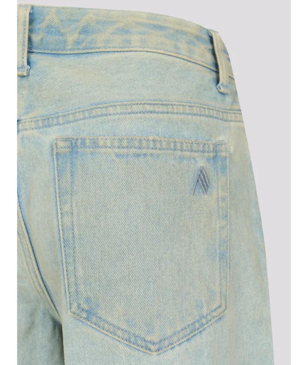 THE ATTICO Голубые хлопковые прямые джинсы, фото 2