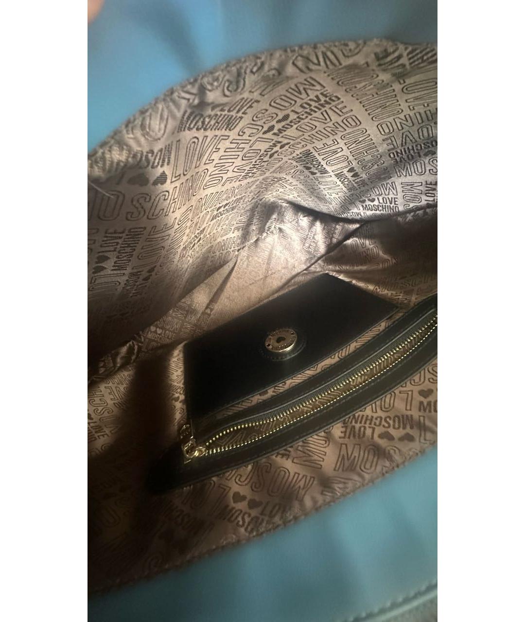 LOVE MOSCHINO Бирюзовая сумка тоут из искусственной кожи, фото 4