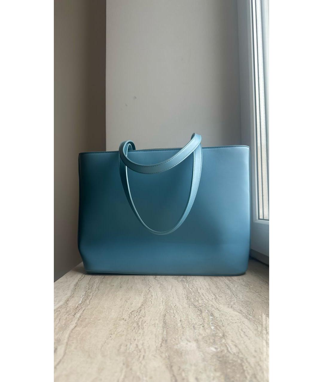 LOVE MOSCHINO Бирюзовая сумка тоут из искусственной кожи, фото 3