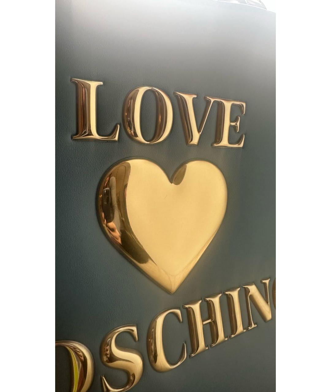 LOVE MOSCHINO Бирюзовая сумка тоут из искусственной кожи, фото 5