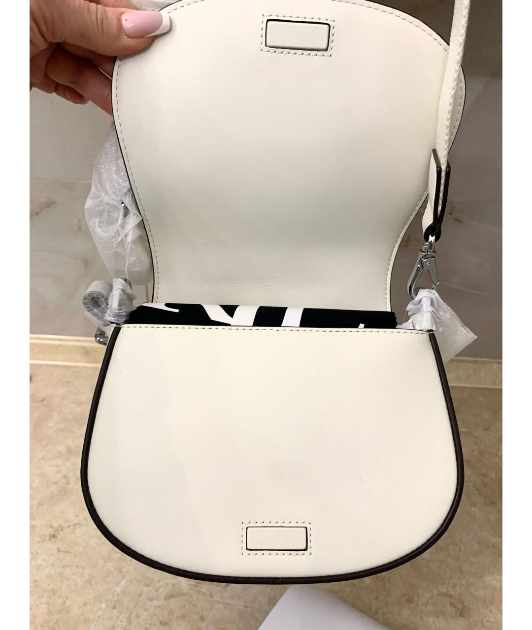 RALPH LAUREN Белая кожаная сумка через плечо, фото 4