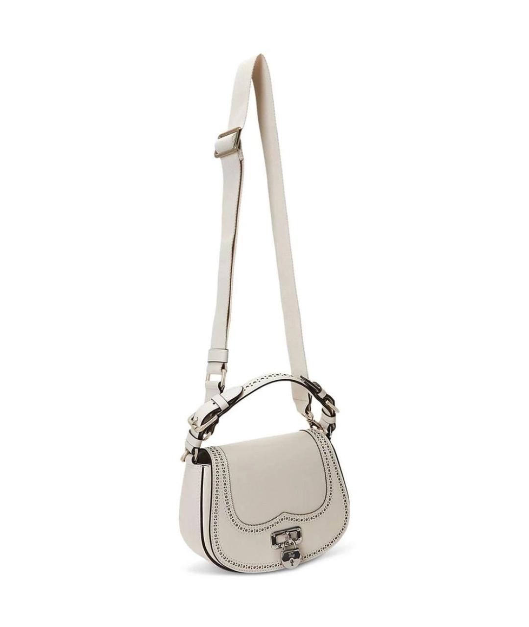 RALPH LAUREN Белая кожаная сумка через плечо, фото 8