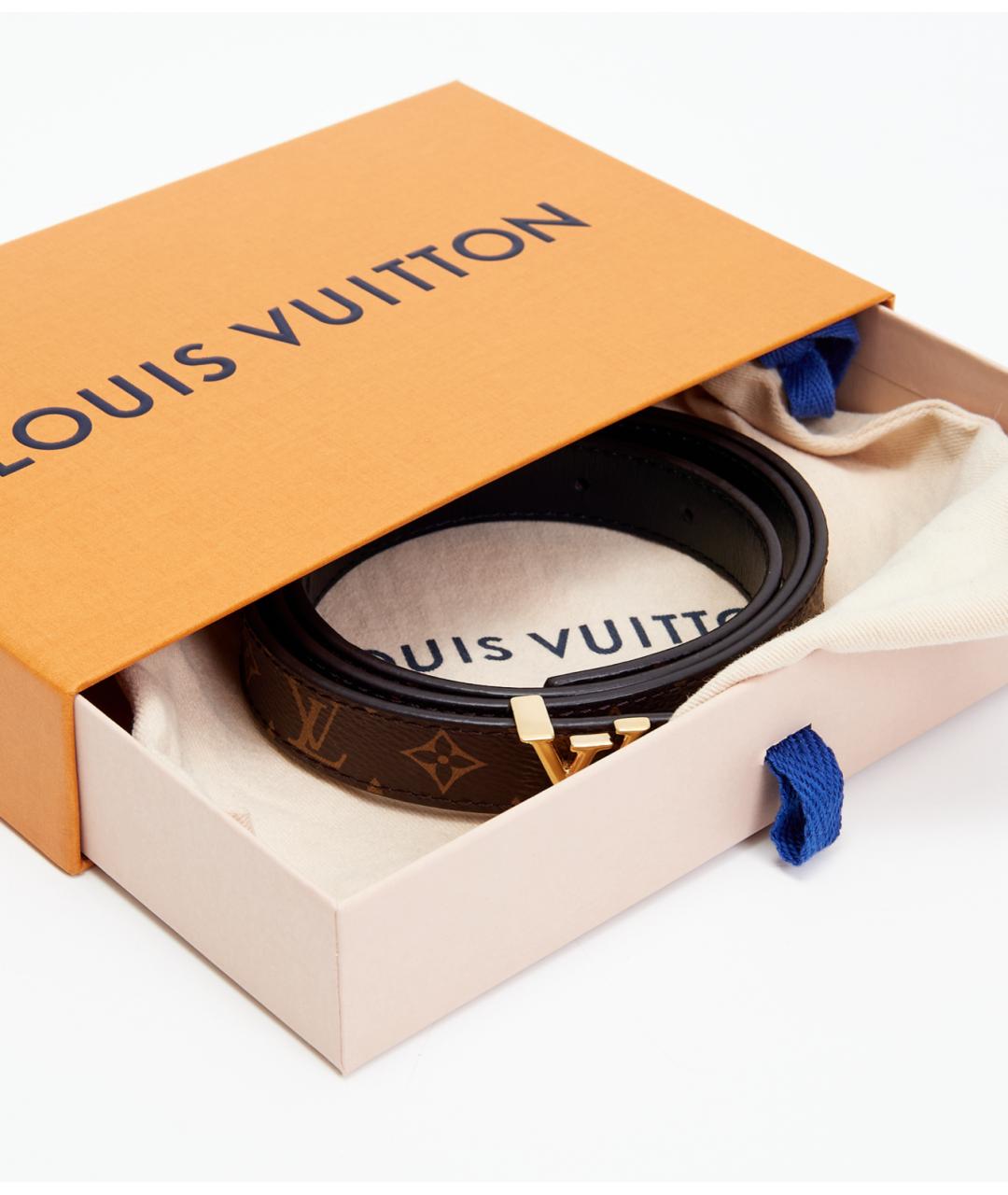 LOUIS VUITTON Коричневый кожаный ремень, фото 2