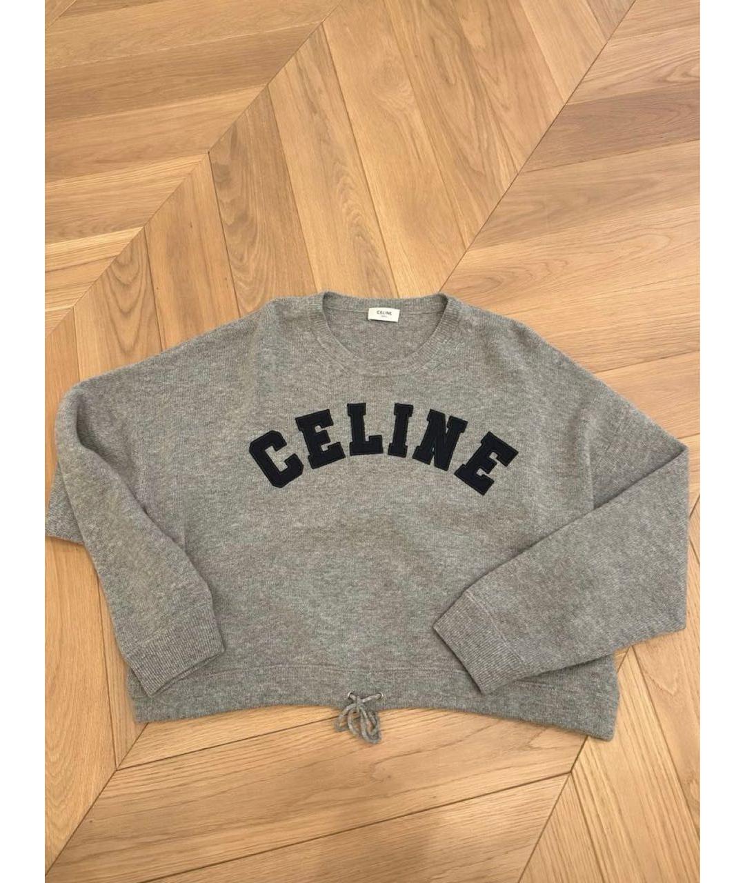 CELINE Серый кашемировый джемпер / свитер, фото 2