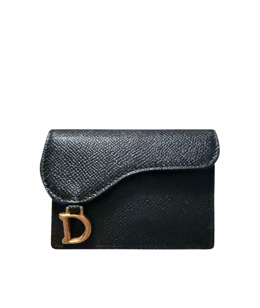 CHRISTIAN DIOR Черный кожаный кошелек, фото 1
