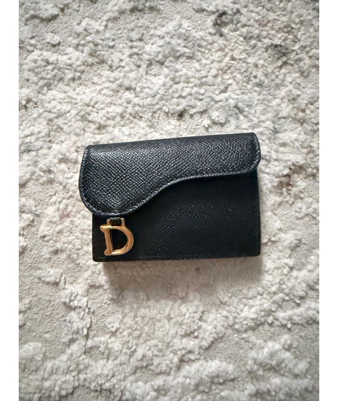 CHRISTIAN DIOR Черный кожаный кошелек, фото 5