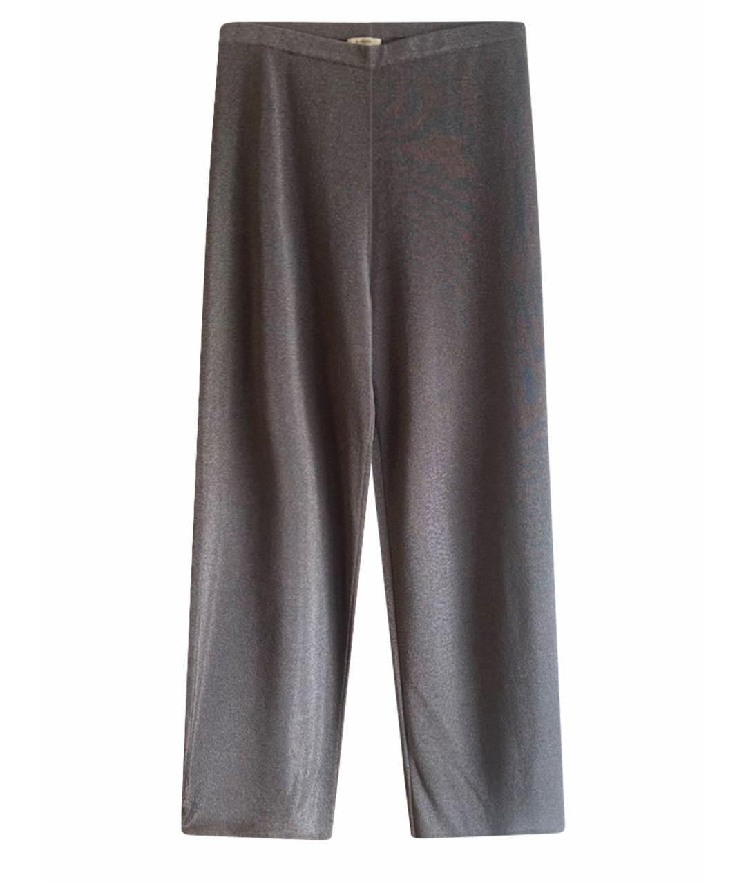 12 STOREEZ Серебряные вискозные брюки широкие, фото 1