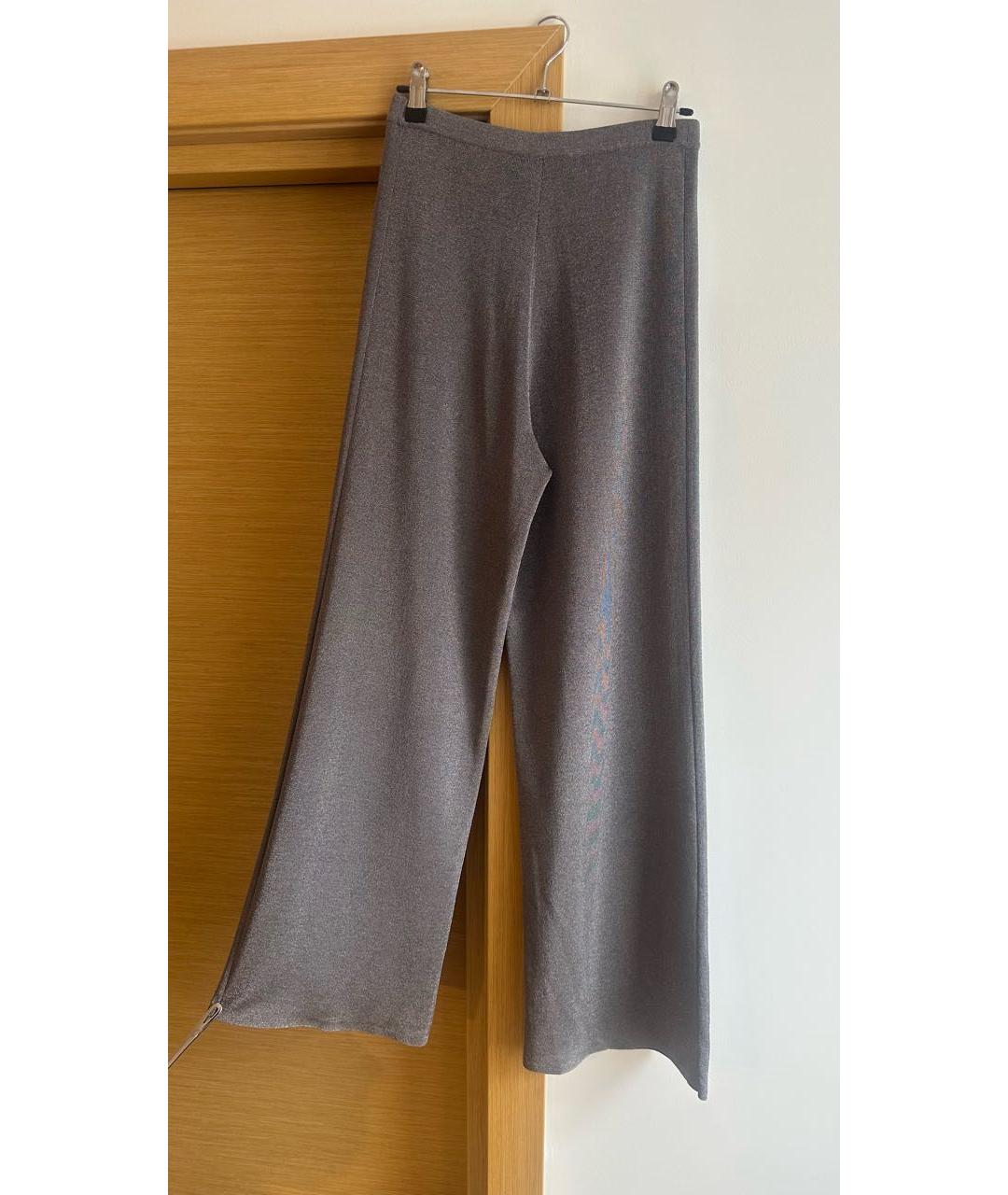 12 STOREEZ Серебряные вискозные брюки широкие, фото 2