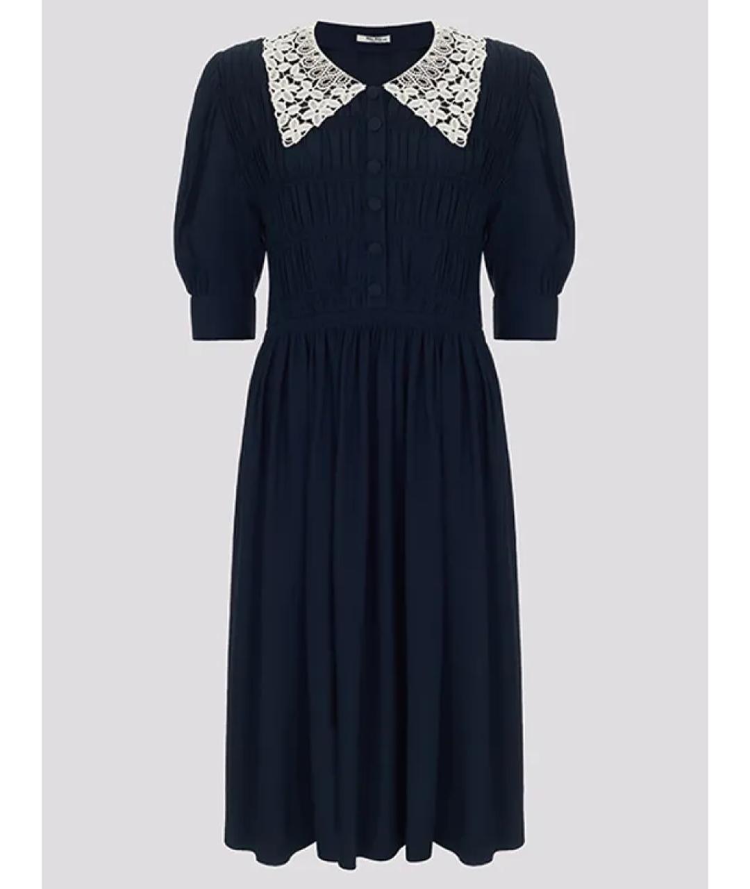 MIU MIU Синее повседневное платье, фото 3